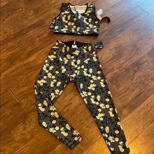 ADAM SELMAN  CHERRY TRI COLOR LEGGINGS